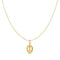Gold Floral Oval Pendent Necklace